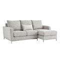 **Tekst tytułowy po polsku: Stylowa szaro-skalna sofa z chaise longue**